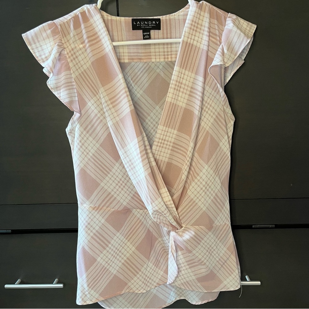 Business Plaid Shell Blouse